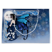 Winter Moon Fairy Blue Große Geschenktüte (Vorderseite)