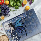 Winter Moon Fairy Blue Schneidebrett
