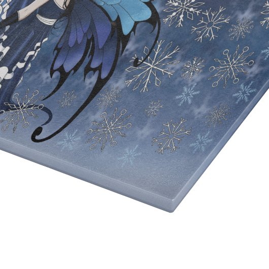 Winter Moon Fairy Blue Schneidebrett (Ecke)