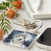 Winter Moon Husky Schlüsselanhänger (Vorderseite rechts)