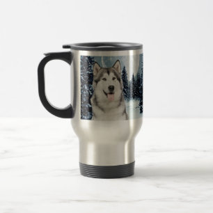 Winter Moon Husky Travel Mug Reisebecher