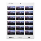 Winter Moon Morning Landschaftsfotografie Adressaufkleber (Vorne)