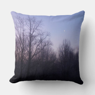 Winter Moon Morning Landschaftsfotografie Kissen