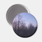Winter Moon Morning Landschaftsfotografie Magnet (Vorderseite/Rückseite)