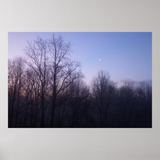 Winter Moon Morning Landschaftsfotografie Poster (Vorne)