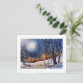 WINTER MOON POSTCARD POSTKARTE (Stehend Vorderseite)
