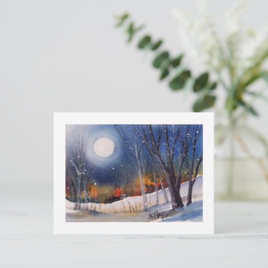 WINTER MOON POSTCARD POSTKARTE (Stehend Vorderseite)
