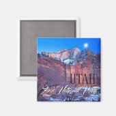 Winter Moon Zion Nationalpark Utah Magnet (Vorderseite/Rückseite)
