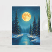 Winter Moonlit Stream Karte (Vorderseite)