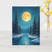 Winter Moonlit Stream Karte (Gelbe Blume)