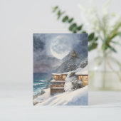 Winter Moonrise Big Sur Postkarte (Stehend Vorderseite)