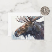 Winter Moose Mitteilungskarte (Vorderseite/Rückseite Beispiel)