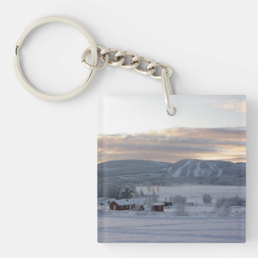 Winter-Morgen #1 Schlüsselanhänger (Vorderseite)