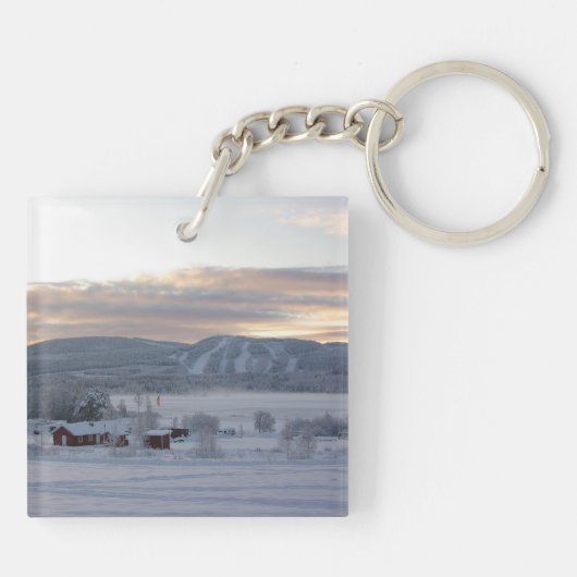 Winter-Morgen #1 Schlüsselanhänger (Rückseite)