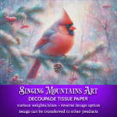 Winter morgens Kardinal im Tannenbaum Seidenpapier