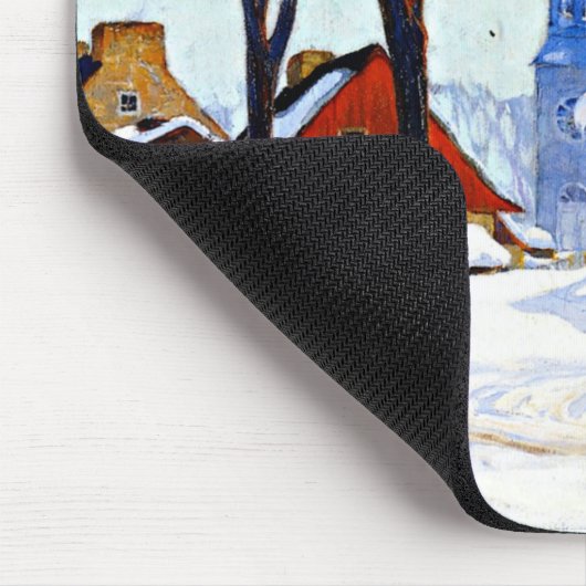 Winter Morning, fine art by Clarence Gagnon Mousepad (Ecke)