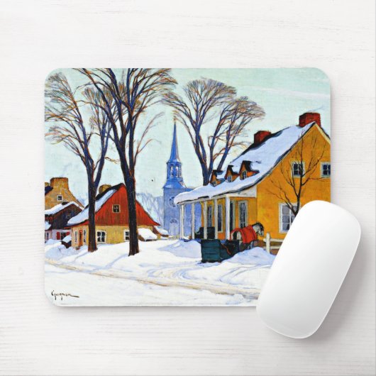Winter Morning, fine art by Clarence Gagnon Mousepad (Mit Mouse)