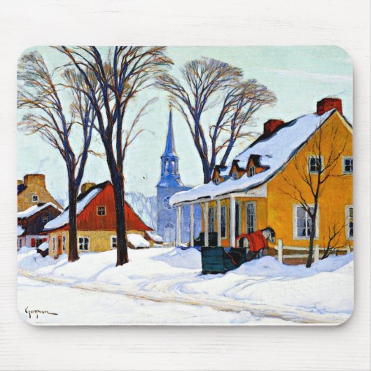 Winter Morning, fine art by Clarence Gagnon Mousepad (Vorne)