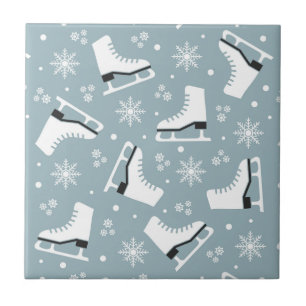 Winter-Motivbild mit Eis-Skaten Fliese