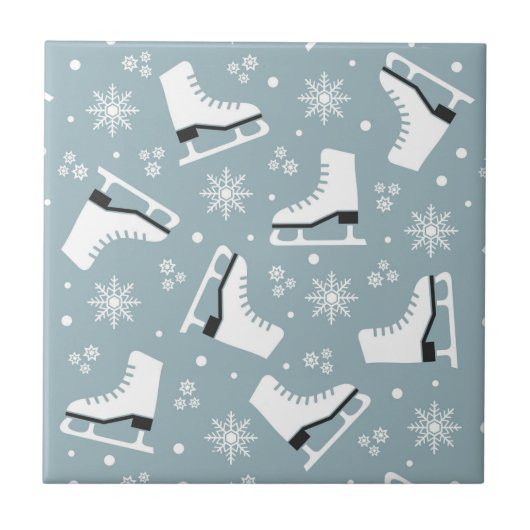 Winter-Motivbild mit Eis-Skaten Fliese (Vorderseite)