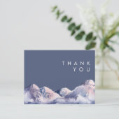 Winter Mountain Abend Hochzeit Danke Postcard Postkarte (Stehend Vorderseite)