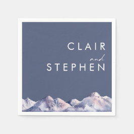 Winter Mountain Abend Hochzeit Napkins Serviette