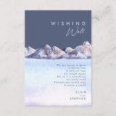 Winter Mountain Abend Hochzeit wünschend gut Begleitkarte (Vorderseite)