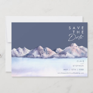 Winter Mountain Abend Horizontal Save the Date