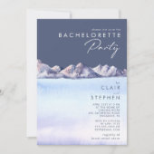 Winter Mountain Abend Junggeselinnen-Abschied Einladung (Vorderseite)