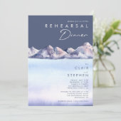 Winter Mountain Abend Probe Dinner Einladung (Stehend Vorderseite)