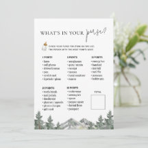 Winter Mountain Baby Dusche Purpur Spielkarten