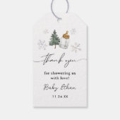 Winter Mountain Baby Dusche Vielen Dank Geschenkanhänger (Rückseite)