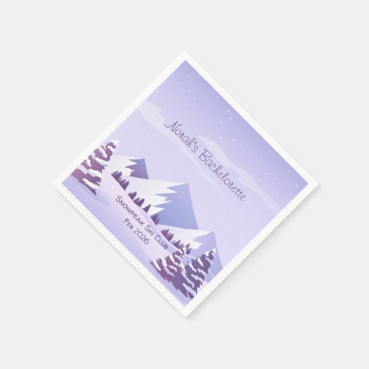 Winter Mountain Bachelorette Weekend Custom  Serviette (Ecke)