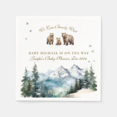 Winter Mountain Bear Adventure Baby Dusche Serviette (Vorderseite)