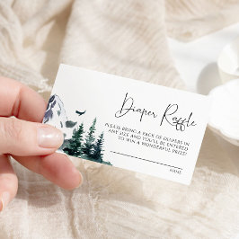 Winter Mountain Diaper Raffle Card Begleitkarte