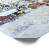 Winter Mountain Farm Weihnachtsmalerei Poster (Ecke)