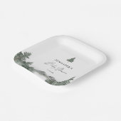 Winter Mountain Forest Baby Dusche Pappteller (Gewinkelt)