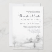 Winter Mountain Forest Nuestra Boda Wedding Einladung (Vorderseite)