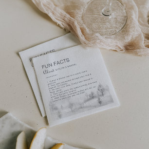 Winter Mountain Forest Trivia Fun Fakten Hochzeit Serviette