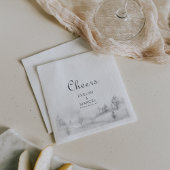 Winter Mountain Forest Wedding Cheers Serviette