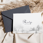 Winter Mountain Forest Wedding Menu Choice Reply Postkarte