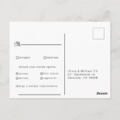 Winter Mountain Forest Wedding Menu Choice Reply Postkarte (Rückseite)