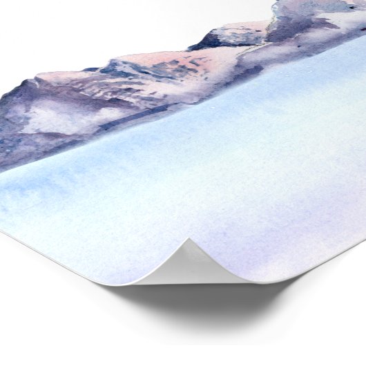 Winter Mountain Guest Book Sign Poster (Ecke)