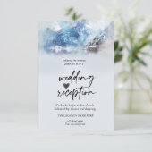 Winter Mountain Lake Empfang Einladung (Stehend Vorderseite)