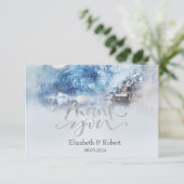 Winter Mountain Lake Flat Danke Karte (Stehend Vorderseite)