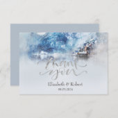 Winter Mountain Lake Flat Danke Karte (Vorne/Hinten)