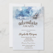 Winter Mountain Lake Retirement Party Einladung (Vorderseite)