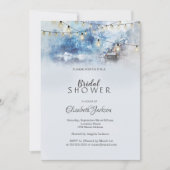 Winter Mountain Lake String Lights Einladung (Vorderseite)