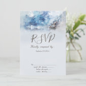 Winter Mountain Lake UAWG Einladung (Stehend Vorderseite)