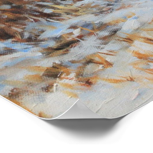 WInter Mountain Man Fine Art Poster (Ecke)